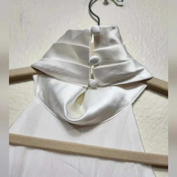 Lulus Luxe Destiny White Satin Backless Halter Mermaid Maxi Dress Wedding Bridal - Picture 9 of 11